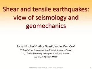 Shear and tensile earthquakes: view of seismology and geomechanics