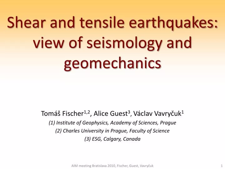 shear and tensile earthquakes view of seismology and geomechanics