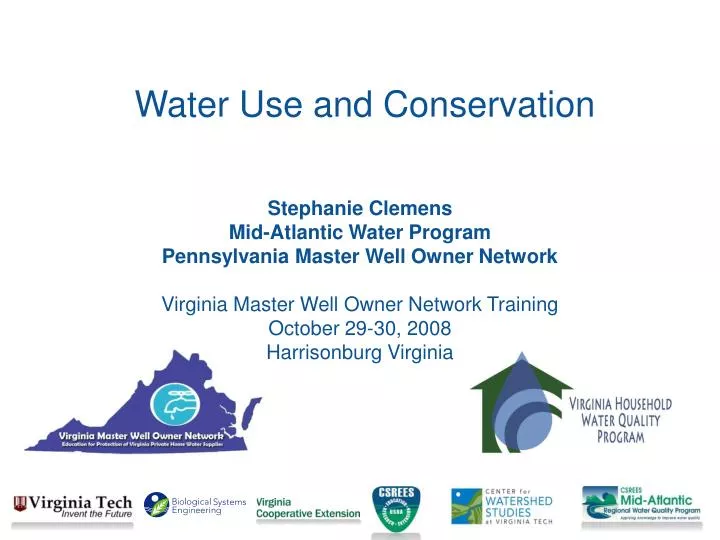 water use and conservation