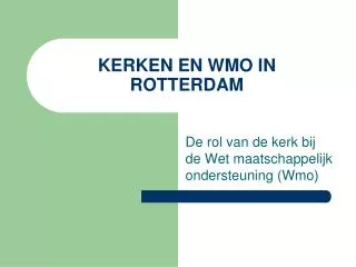 kerken en wmo in rotterdam