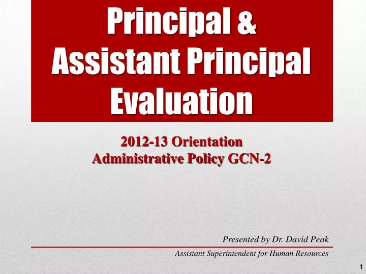 principal assistant principal evaluation