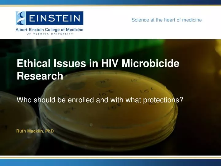 ethical issues in hiv microbicide research