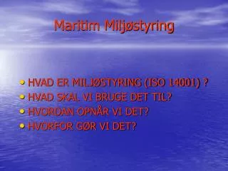 maritim milj styring