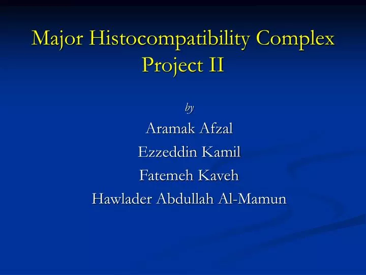 major histocompatibility complex project ii