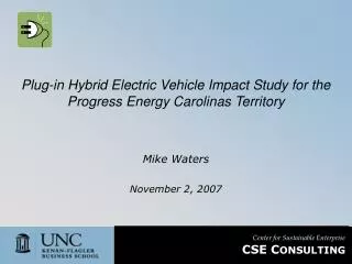 Plug-in Hybrid Electric Vehicle Impact Study for the Progress Energy Carolinas Territory