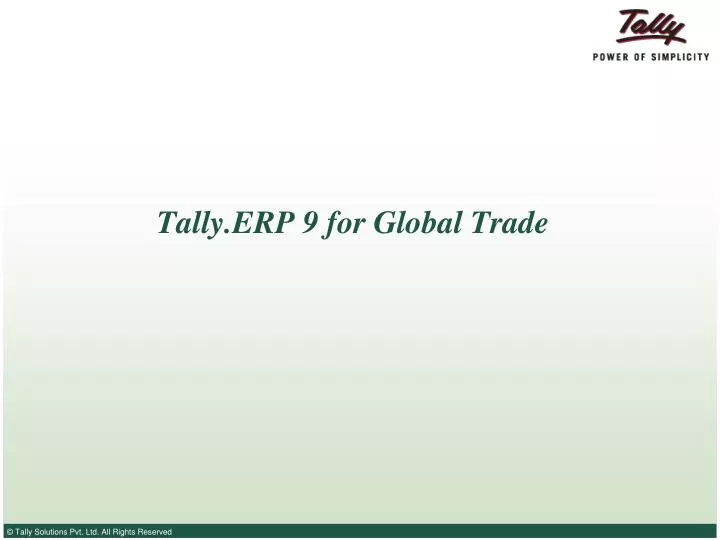 tally erp 9 for global trade