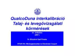 qualcoduna interkalibr ci talaj s leveg vizsg lati k rm r sek