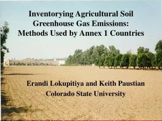 Inventorying Agricultural Soil Greenhouse Gas Emissions: Methods Used by Annex 1 Countries