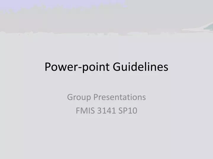power point guidelines