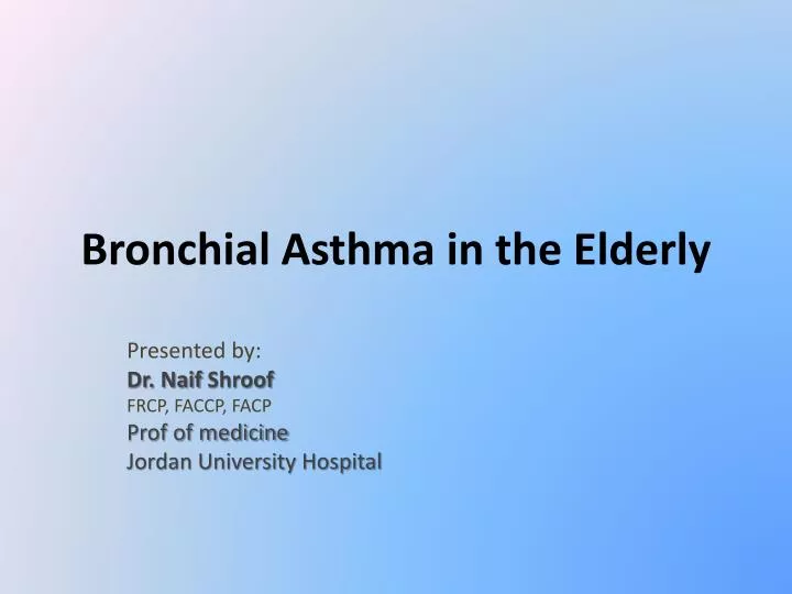 bronchial asthma in the elderly