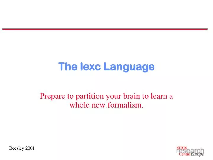 the lexc language
