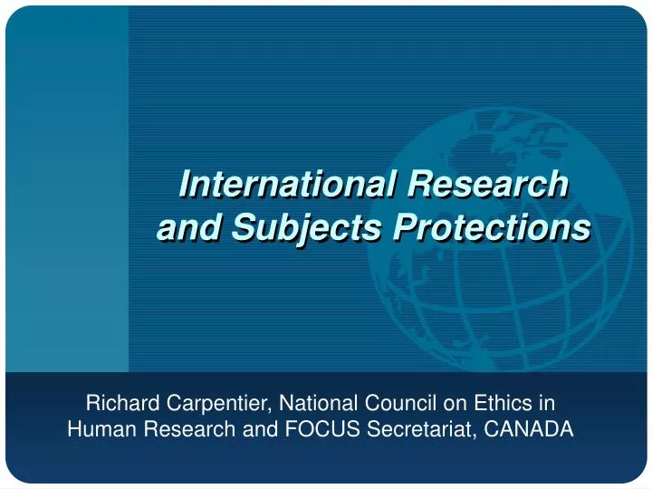 international research and subjects protections