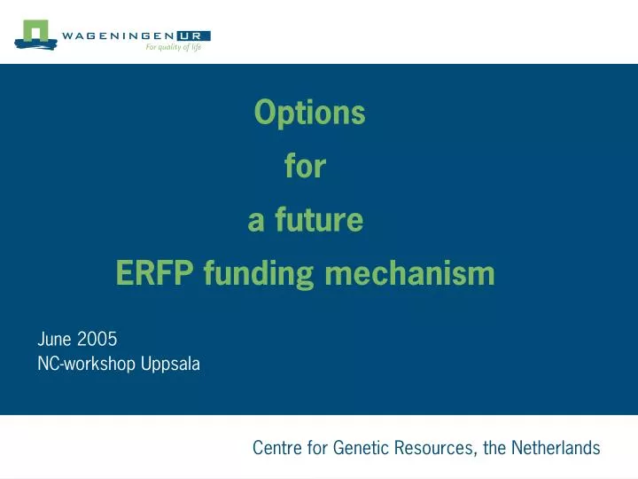 options for a future erfp funding mechanism