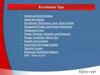 Enrollment Tips