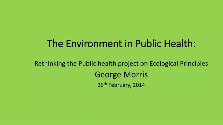 the environment in public health