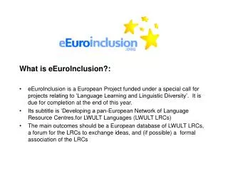 What is eEuroInclusion?: