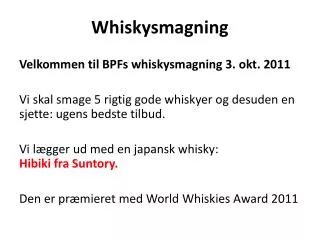 whiskysmagning
