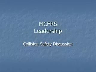 MCFRS Leadership