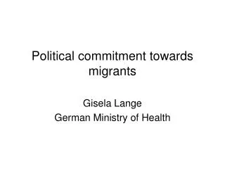 Political commitment towards migrants