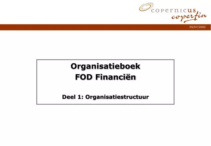 organisatieboek fod financi n deel 1 organisatiestructuur