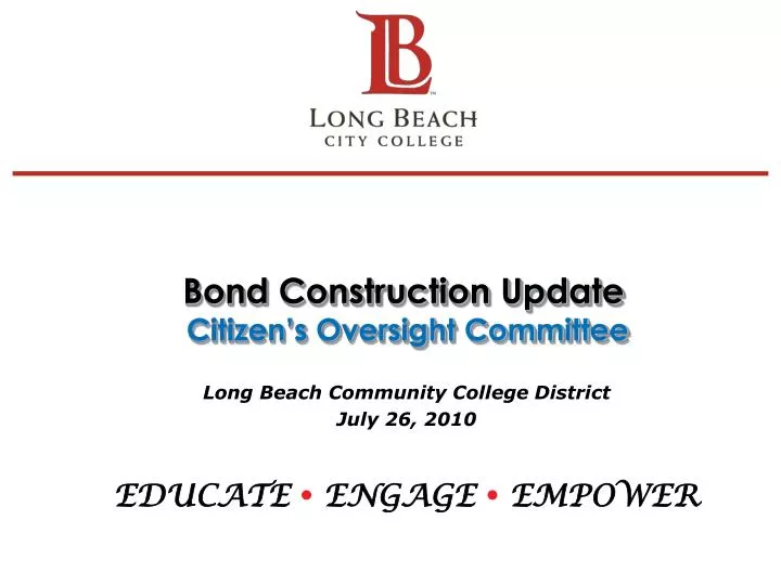 bond construction update citizen s oversight committee