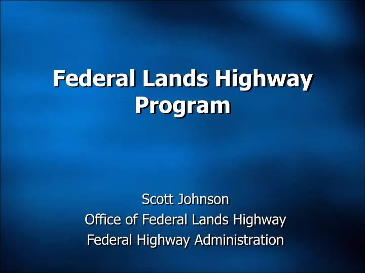 federal lands highway program