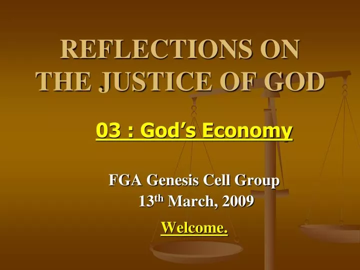 reflections on the justice of god