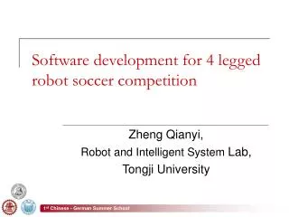 Software development for 4 legged robot soccer competition