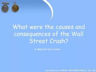 What were the causes and consequences of the Wall Street Crash?