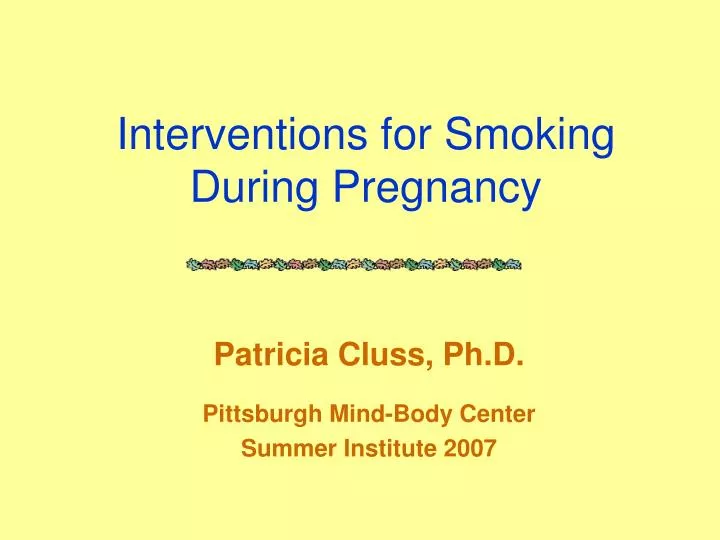 interventions for smoking during pregnancy