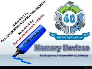 Memory Devices An Assignment of Sequential Circuit Design