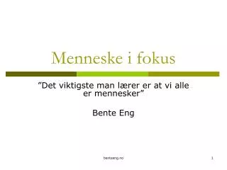menneske i fokus