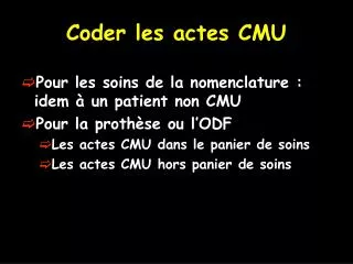 coder les actes cmu