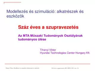 tihanyi viktor hyundai technologies center hungary kft