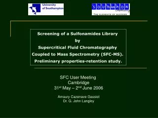 Screening of a Sulfonamides Library by Supercritical Fluid Chromatography
