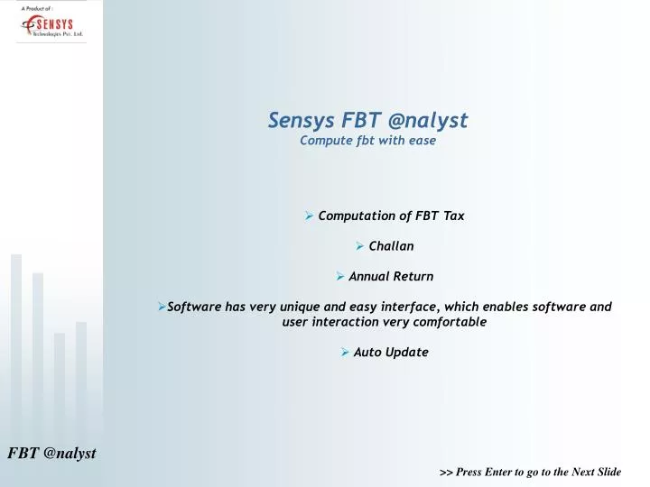 sensys fbt @nalyst compute fbt with ease