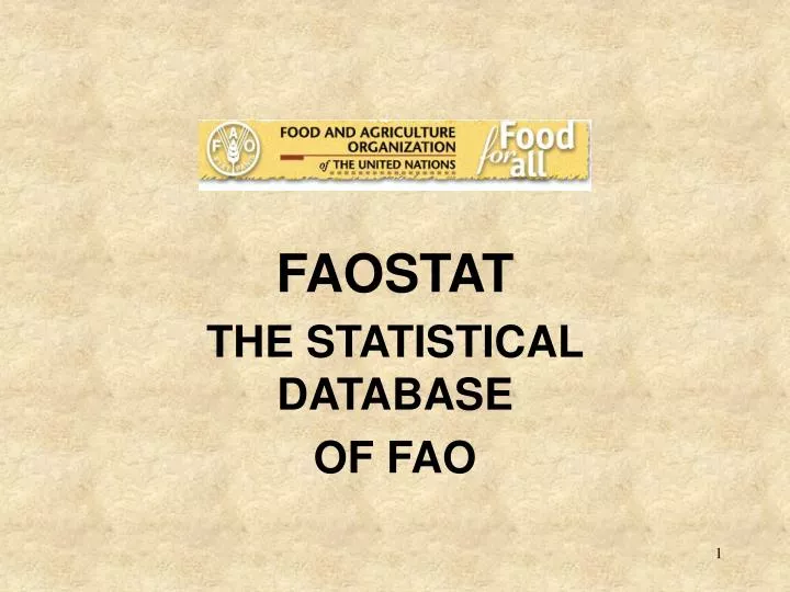 faostat the statistical database of fao