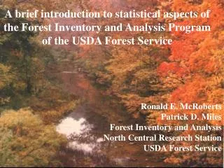 A brief introduction to statistical aspects of the Forest Inventory and Analysis Program