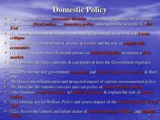 Domestic Policy