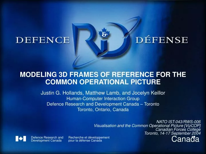 modeling 3d frames of reference for the common operational picture