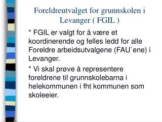 foreldreutvalget for grunnskolen i levanger fgil