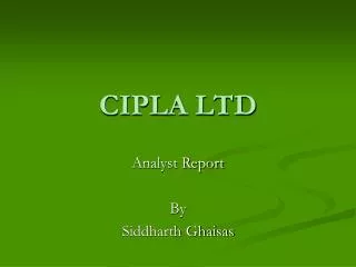 CIPLA LTD