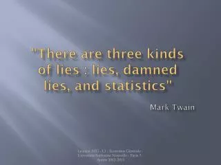 there are three kinds of lies lies damned lies and statistics