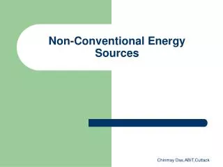 Non-Conventional Energy Sources