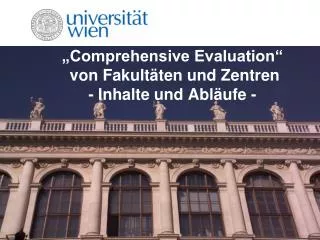 comprehensive evaluation von fakult ten und zentren inhalte und abl ufe