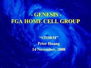 - GENESIS - FGA HOME CELL GROUP