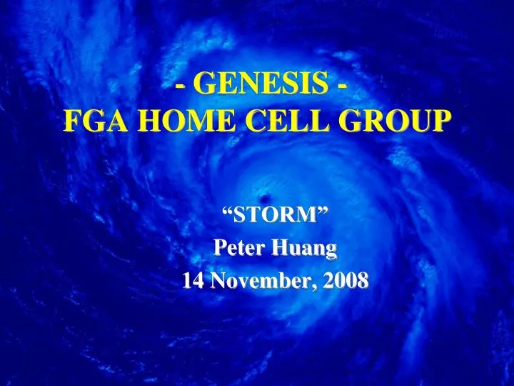 genesis fga home cell group