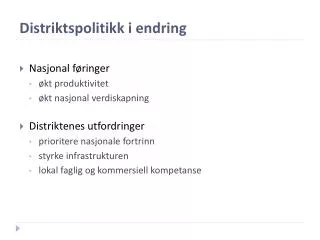 distriktspolitikk i endring