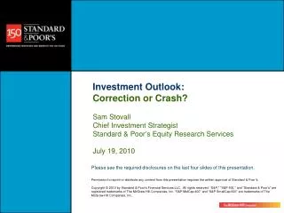 Investment Outlook: Correction or Crash?
