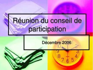 r union du conseil de participation